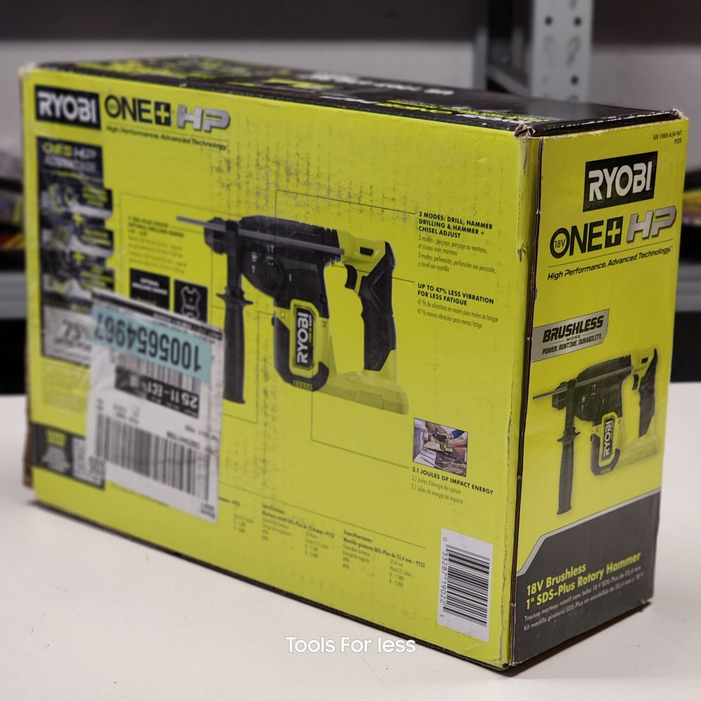 ONE+ HP 18V Brushless Cordless 1 in. SDS-Plus Rotary Hammer Drill (Tool Only) (P223) ONE+ HP 18V Brushless Cordless 1 in. SDS-Plus Rotary Hammer Drill (Tool Only) (P223)
